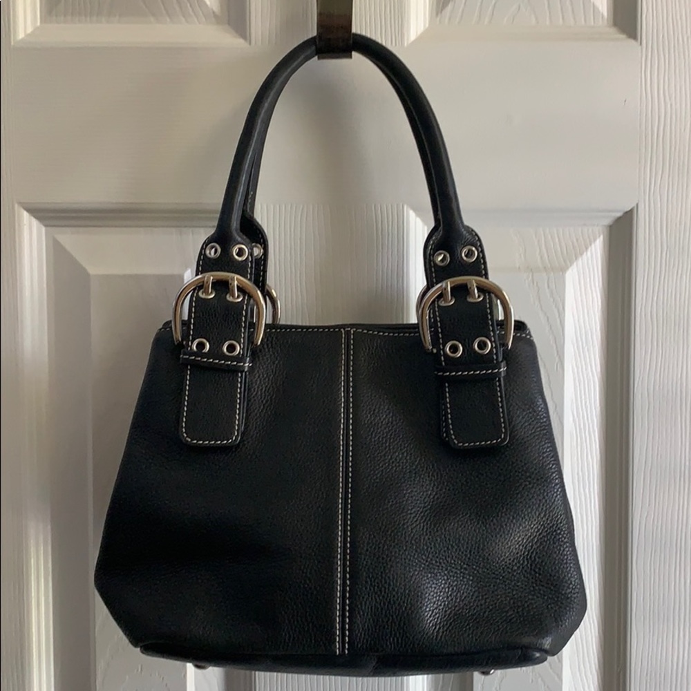 Tignanello Black Leather Satchel